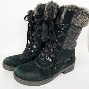 Blondo Sport Waterproof Winter Snow Boots Lace Up Faux Fur Lined Suede Leather 7